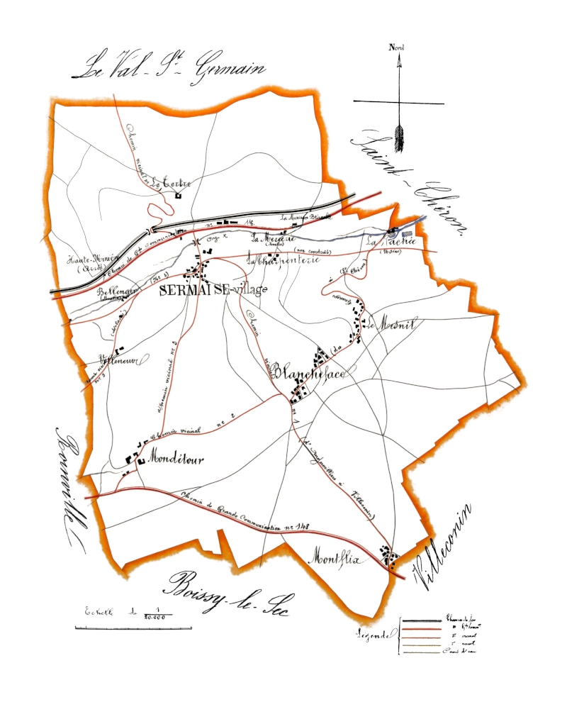 Plan de la commune de Sermaise